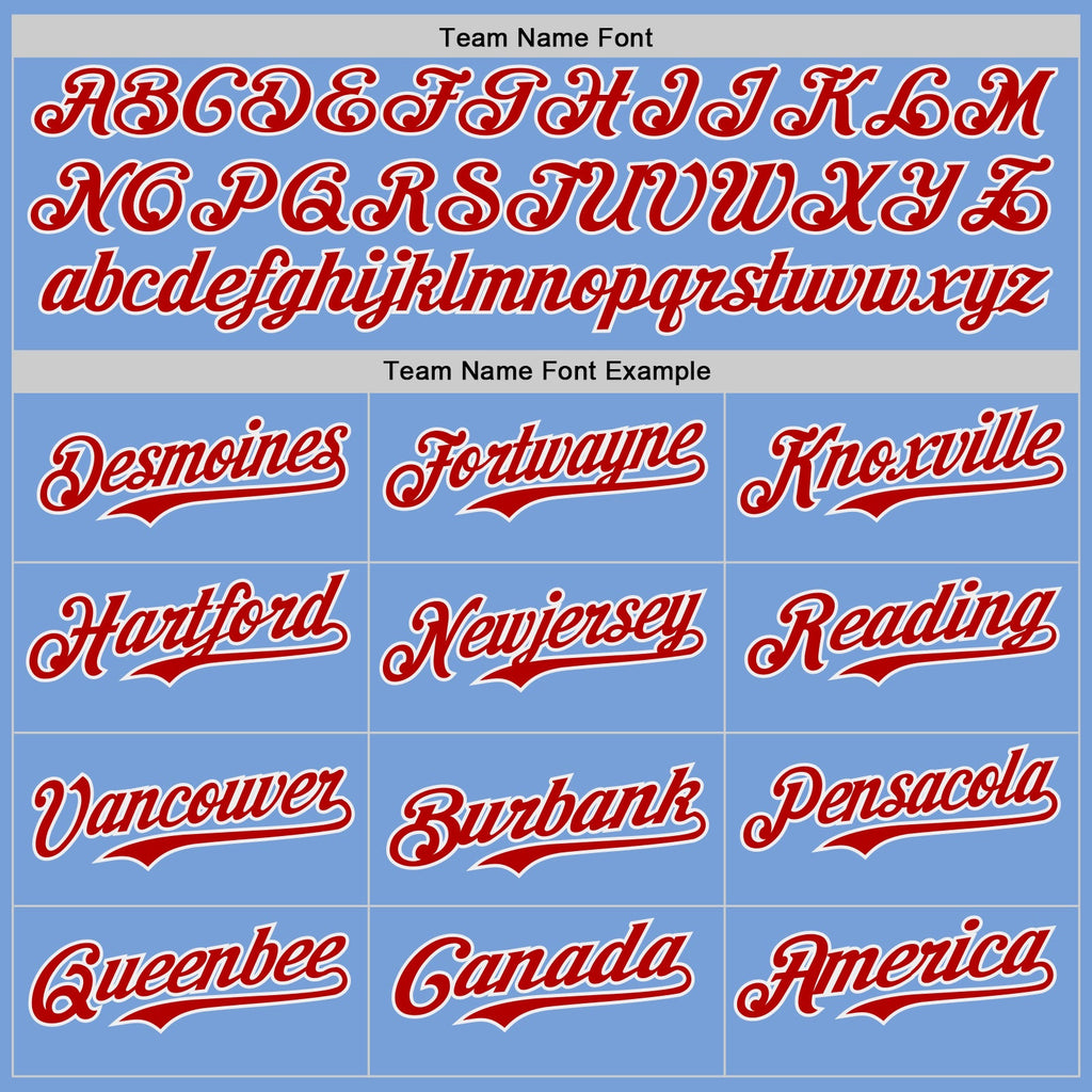 Custom Light Blue Red-White Japanese Wave Authentic Baseball Jersey