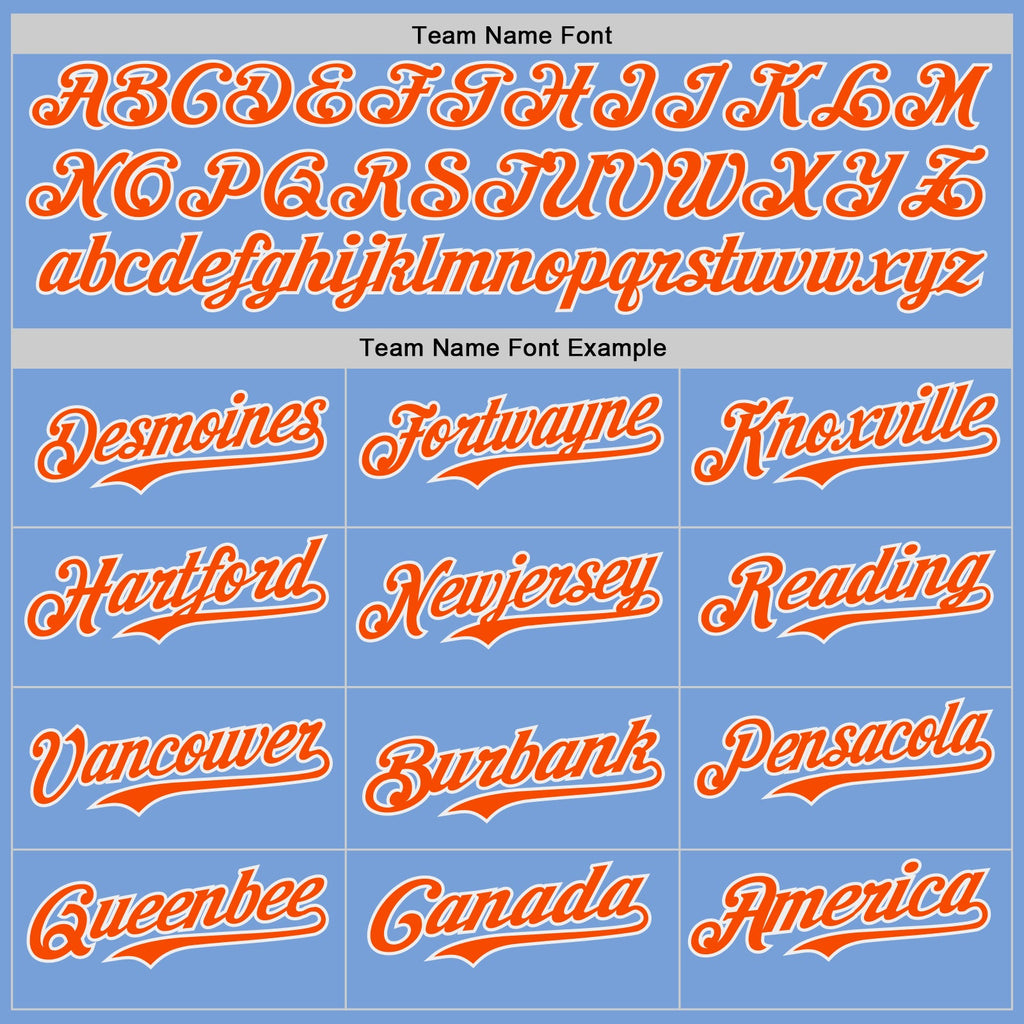 Custom Light Blue Orange-White Japanese Wave Authentic Baseball Jersey