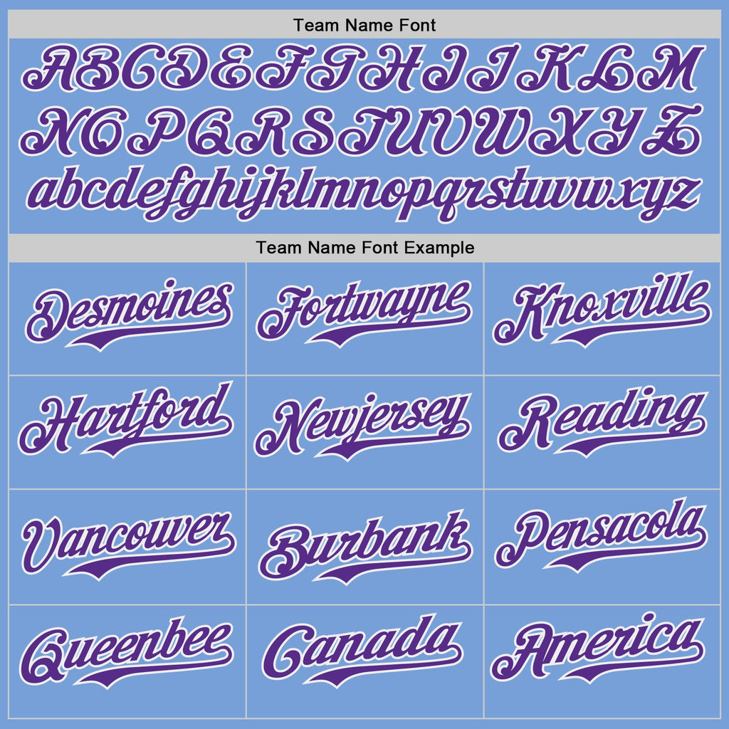 Custom Light Blue Purple-White Japanese Wave Authentic Baseball Jersey