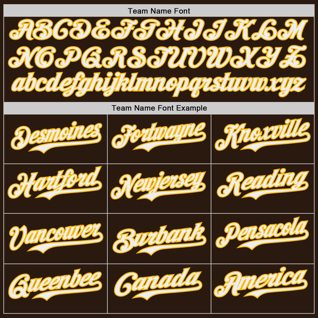 Custom Brown White-Gold Japanese Wave Authentic Baseball Jersey