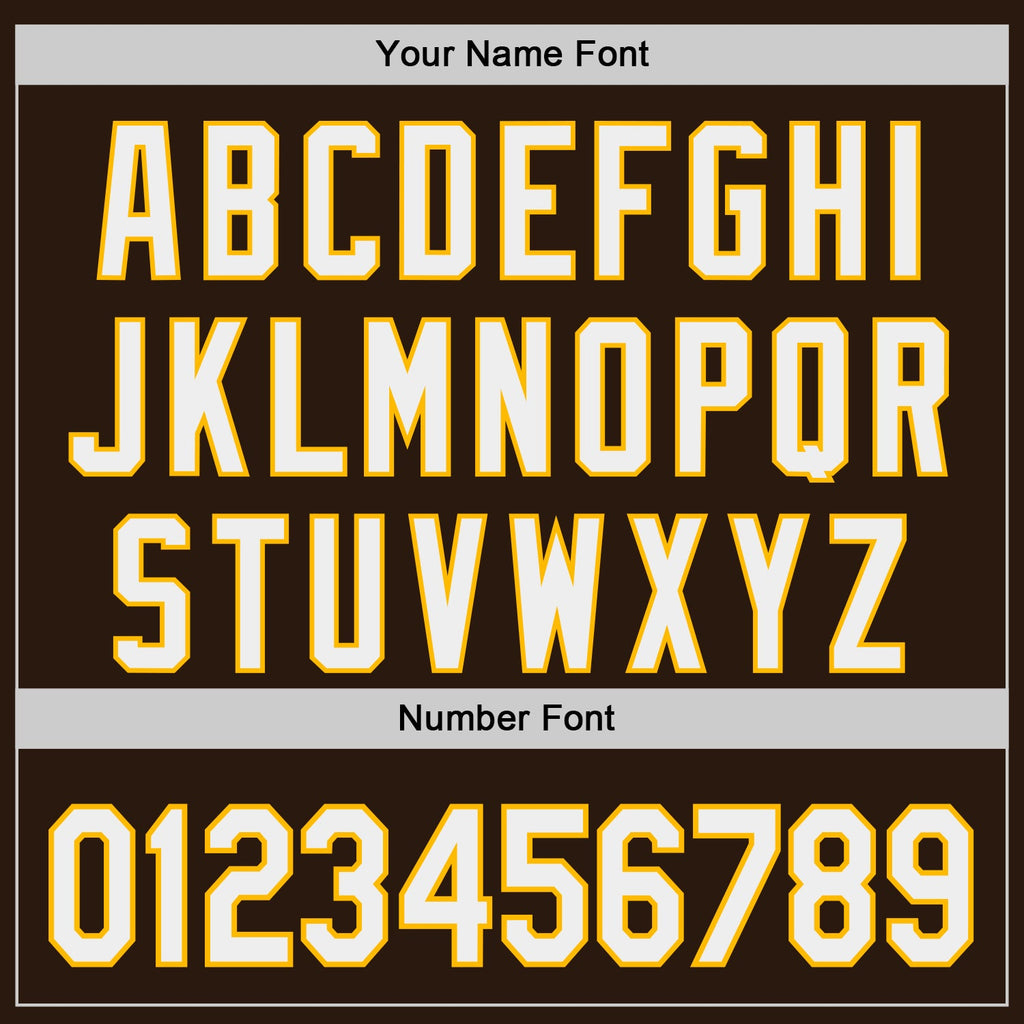 Custom Brown White-Gold Japanese Wave Authentic Baseball Jersey