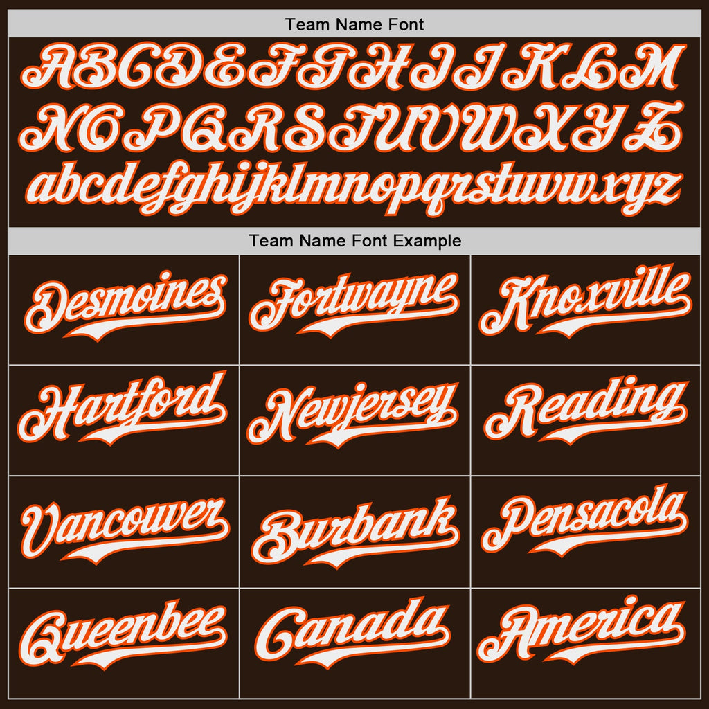 Custom Brown White-Orange Japanese Wave Authentic Baseball Jersey