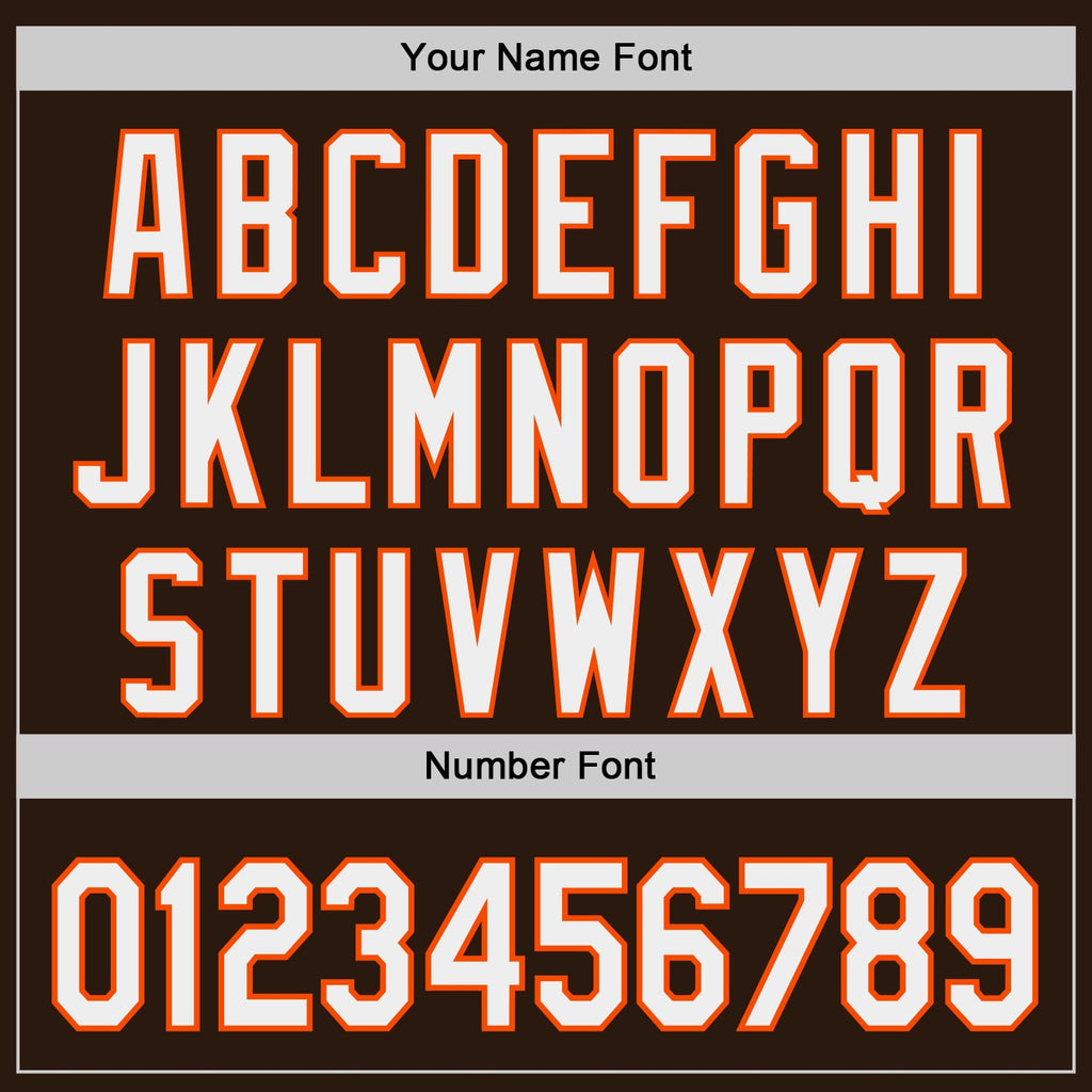 Custom Brown White-Orange Japanese Wave Authentic Baseball Jersey