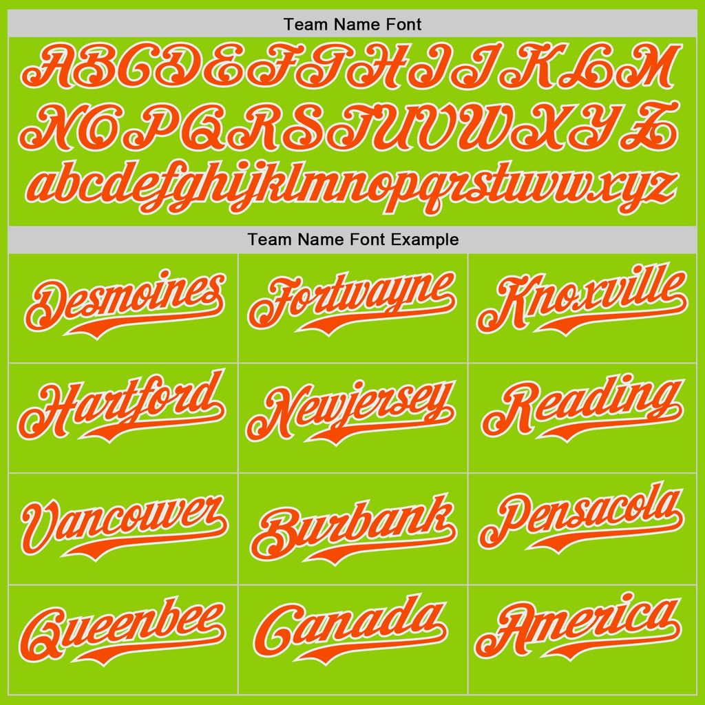 Custom Neon Green Orange-White Japanese Wave Authentic Baseball Jersey