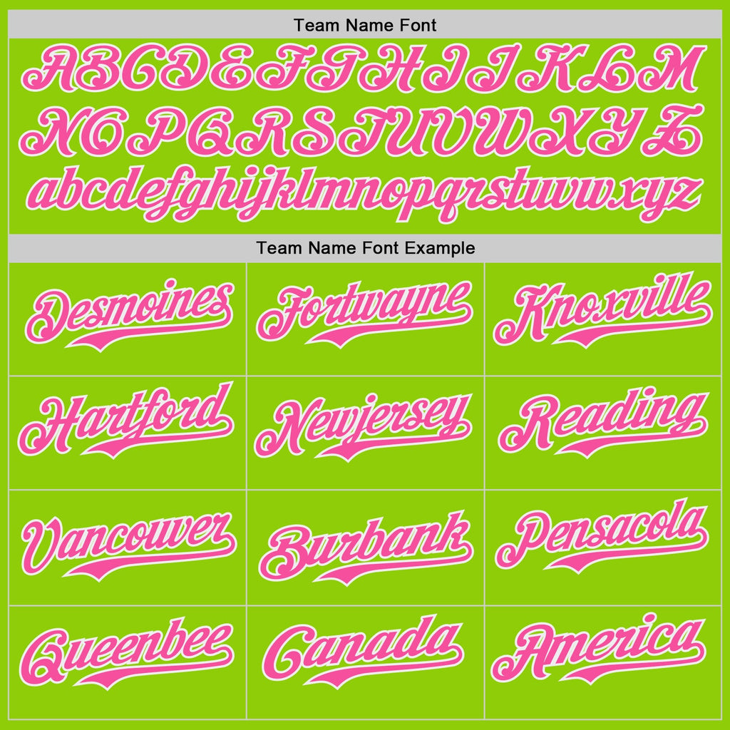 Custom Neon Green Pink-White Japanese Wave Authentic Baseball Jersey