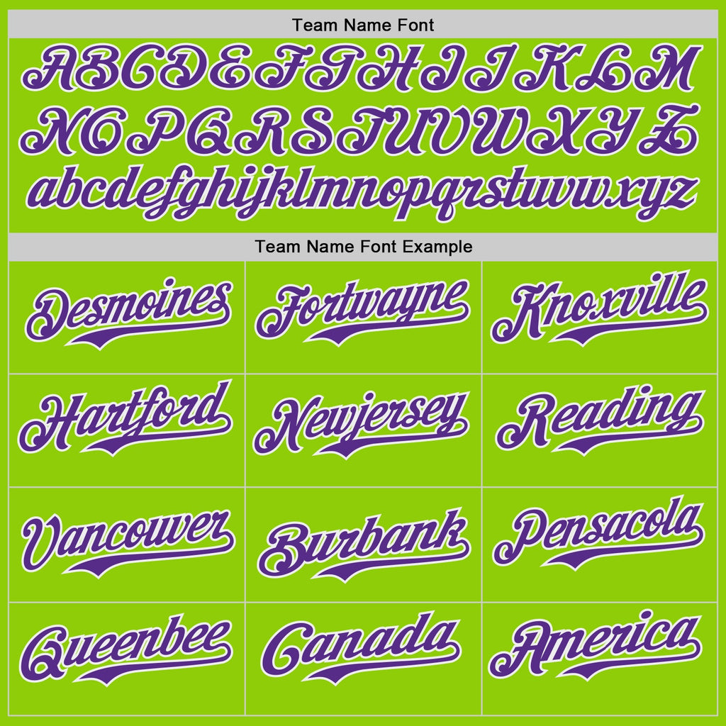 Custom Neon Green Purple-White Japanese Wave Authentic Baseball Jersey