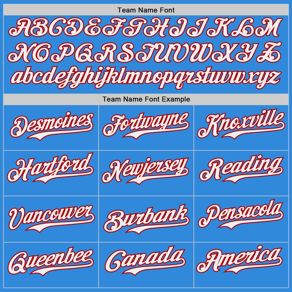 Custom Electric Blue White-Red Japanese Wave Authentic Baseball Jersey