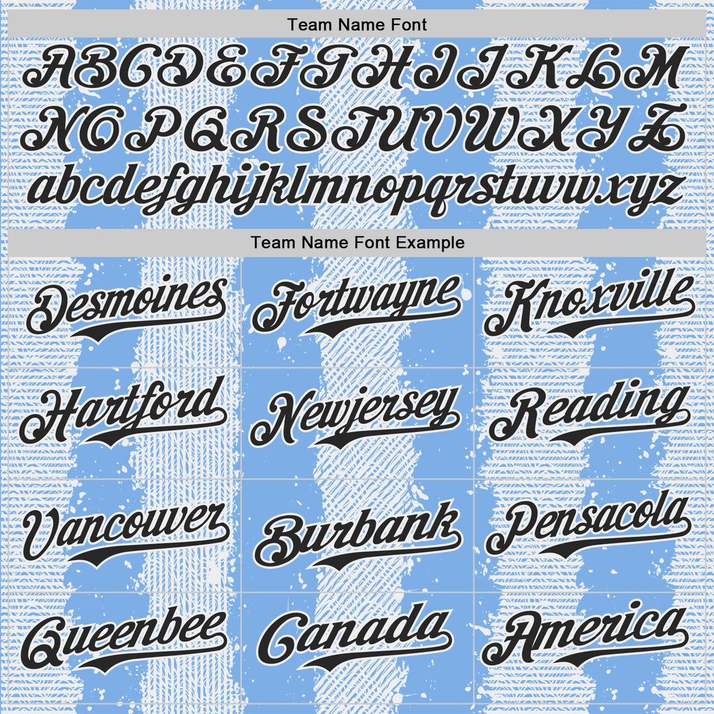 Custom Light Blue Black-White Stripe Argentina Style Authentic Baseball Jersey