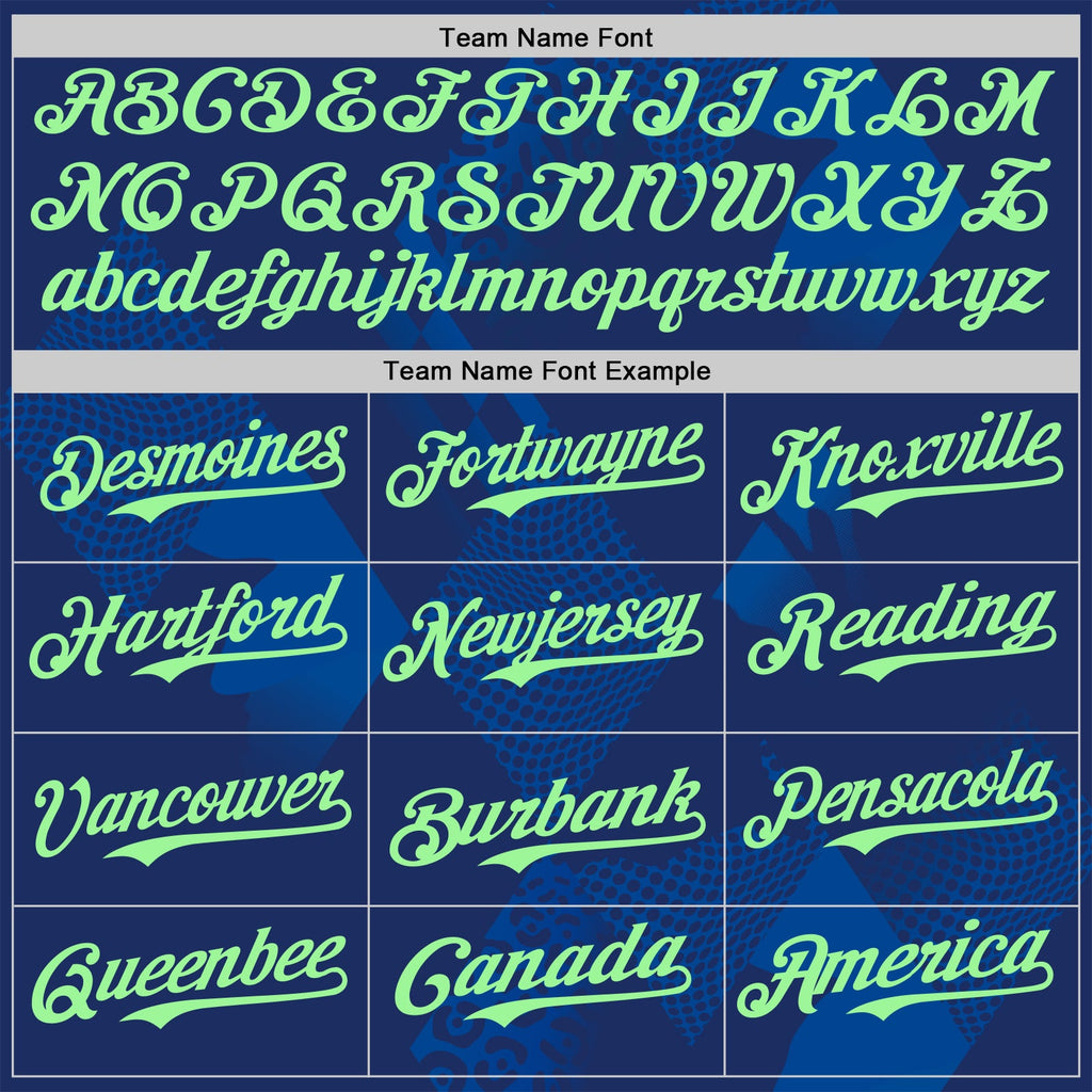 Custom Navy-Pea Green Brazil Style Authentic Baseball Jersey