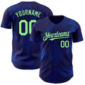 Custom Navy-Pea Green Brazil Style Authentic Baseball Jersey