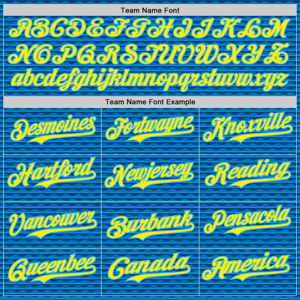 Custom Blue Light Yellow-Sky Blue Brazil Style Authentic Baseball Jersey
