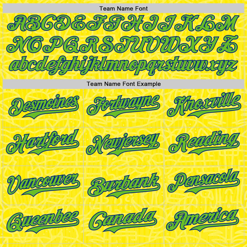 Custom Light Yellow Aurora Green-Royal Brazil Style Authentic Baseball Jersey