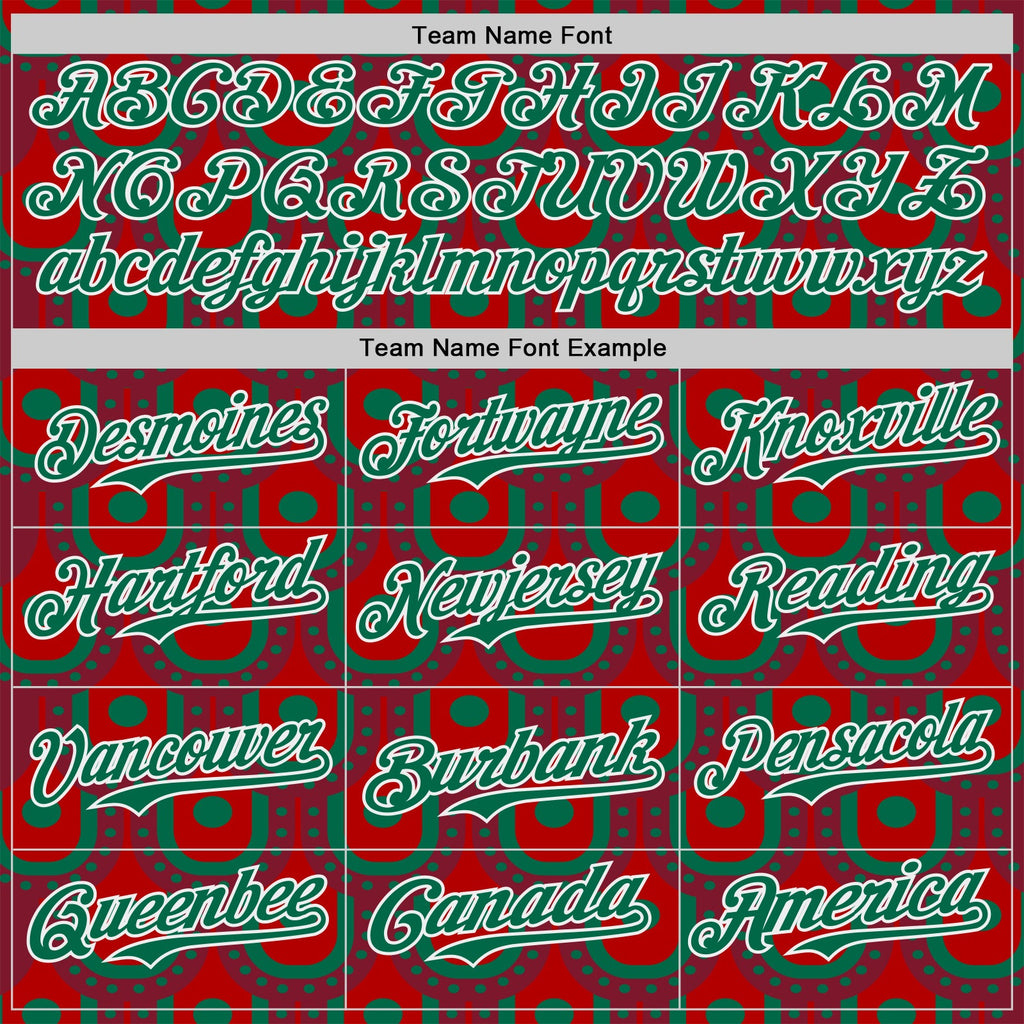 Custom Red White-Kelly Green Mexico Style Authentic Baseball Jersey