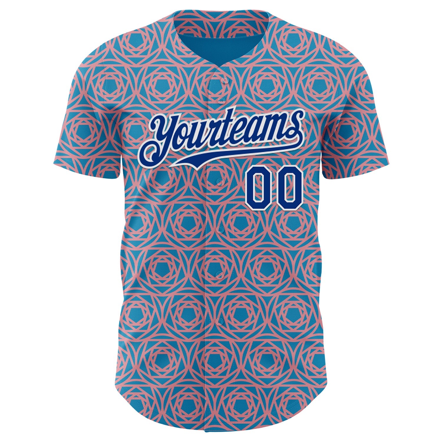 Custom Panther Blue Royal Medium Pink-White Colombia Style Authentic Baseball Jersey