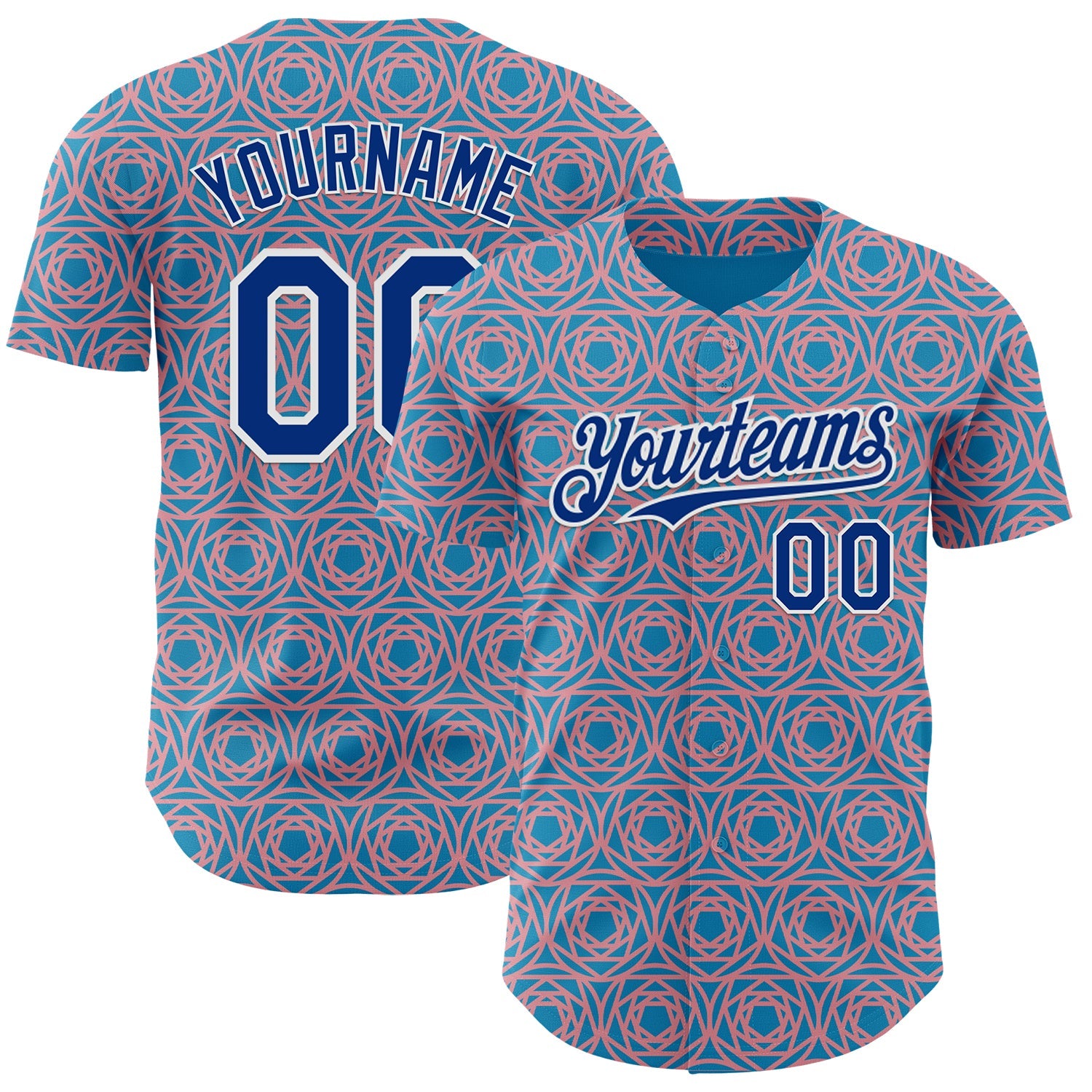 Custom Panther Blue Royal Medium Pink-White Colombia Style Authentic Baseball Jersey