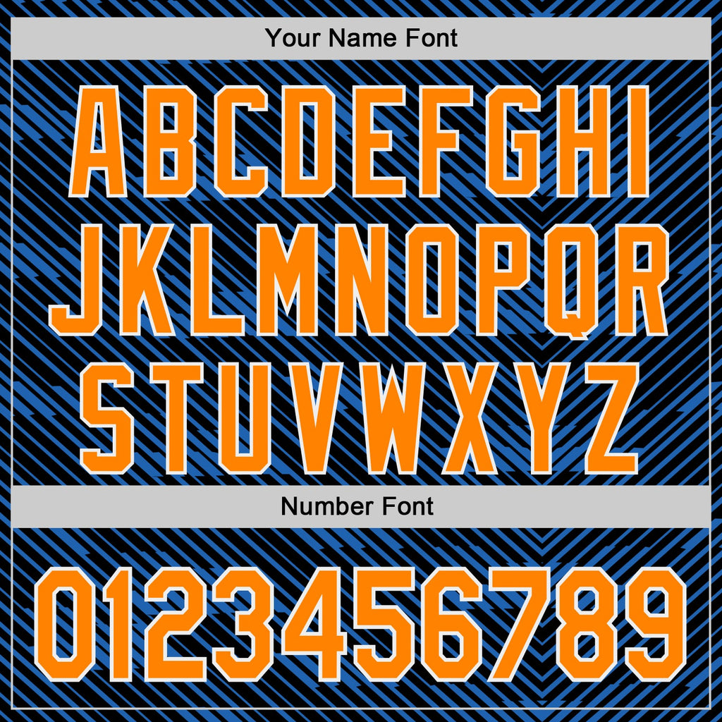 Custom Black Bay Orange Royal-White France Style Authentic Baseball Jersey