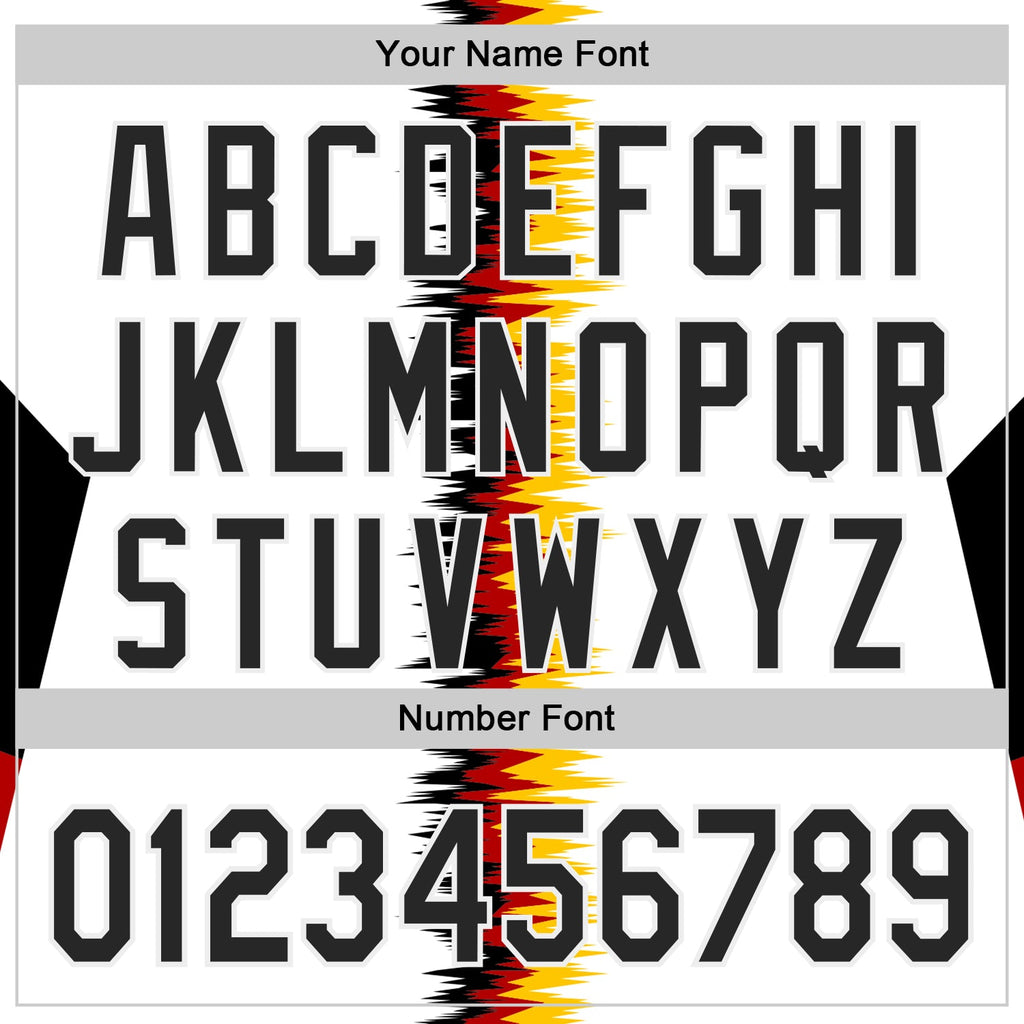 Custom White Black Red-Yellow Germany Style Authentic Baseball Jersey