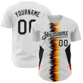 Custom White Black Red-Yellow Germany Style Authentic Baseball Jersey