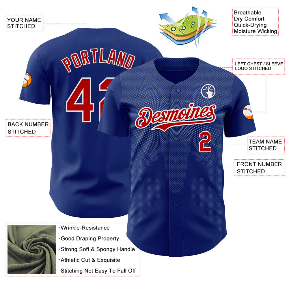 Custom Royal Red-White Japan Style Authentic Baseball Jersey