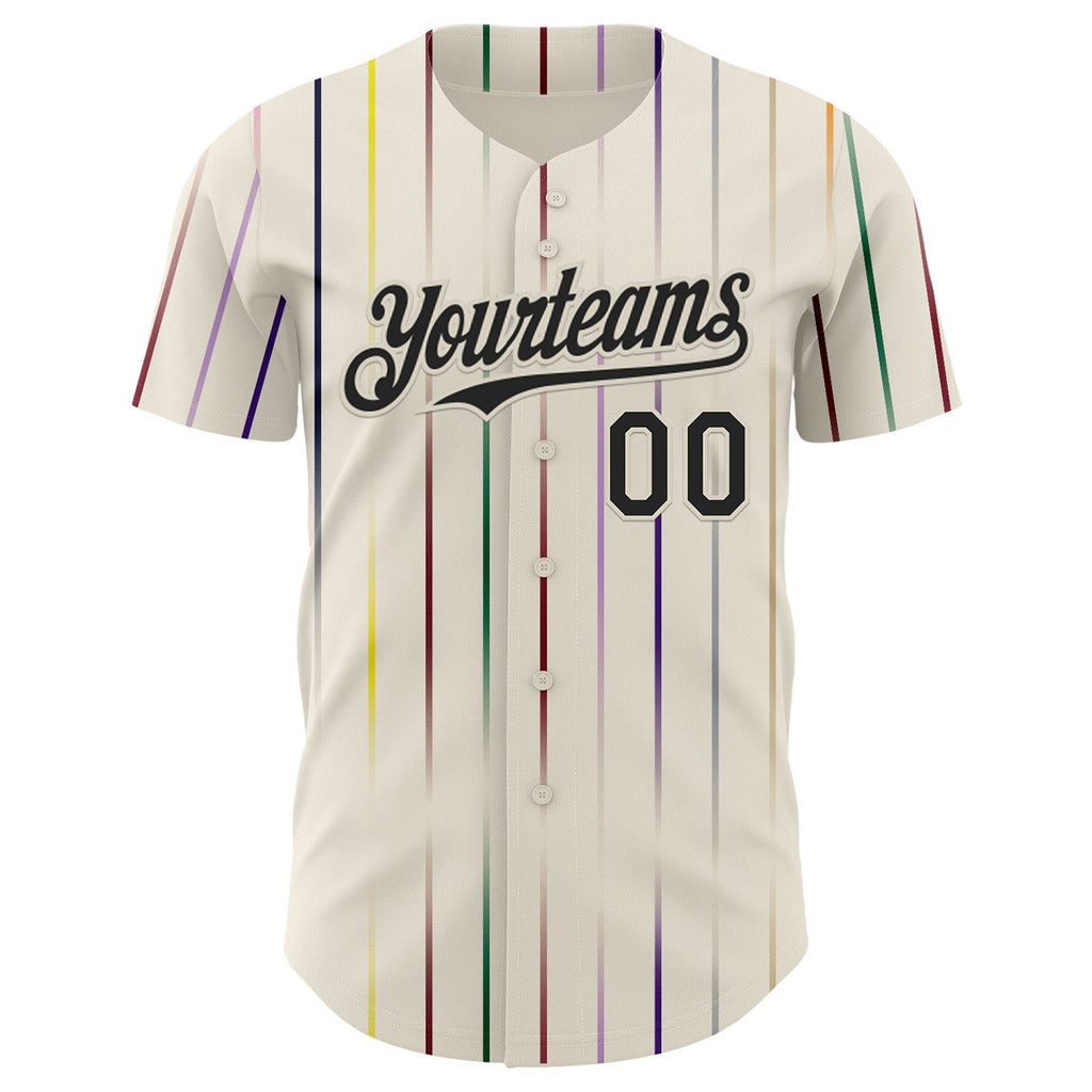Custom Cream-Black Japan Style Authentic Baseball Jersey