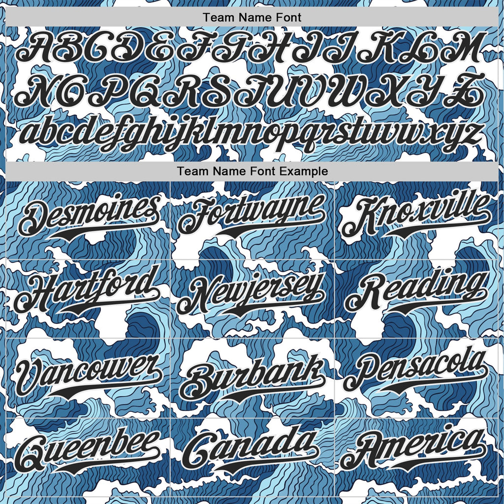 Custom Blue Black-White Japan Style Authentic Baseball Jersey