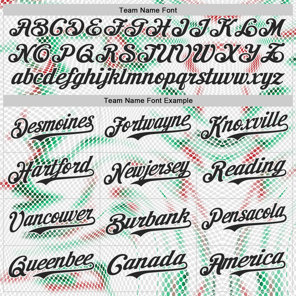 Custom White Black Green-Red Portugal Style Authentic Baseball Jersey