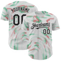 Custom White Black Green-Red Portugal Style Authentic Baseball Jersey