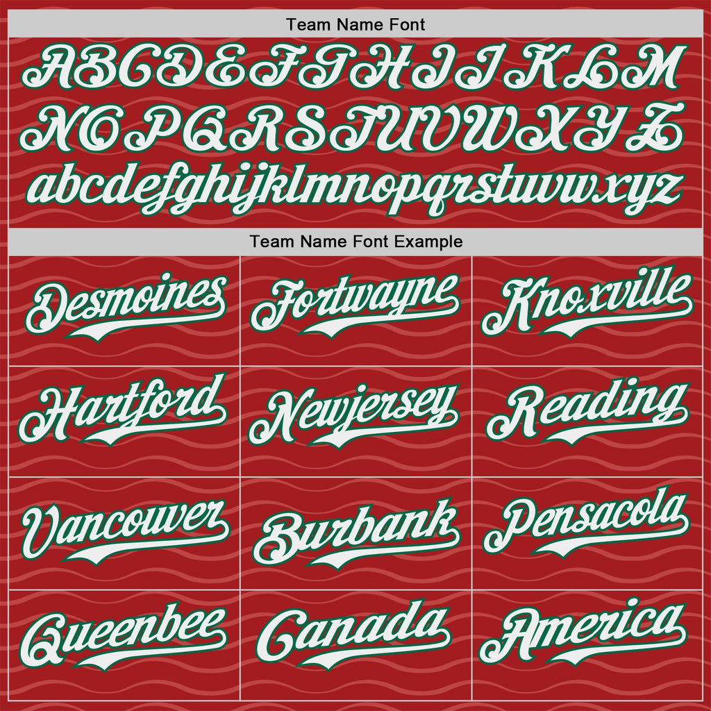 Custom Red White-Kelly Green Portugal Style Authentic Baseball Jersey
