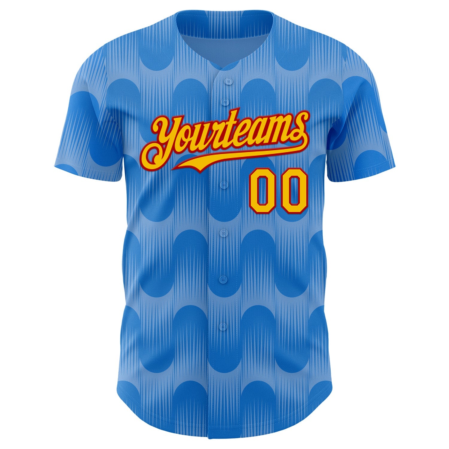 Custom Light Blue Yellow-Red Spain Style Authentic Baseball Jersey