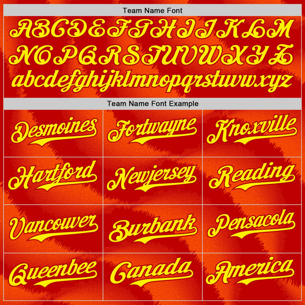 Custom Red-Light Yellow Spain Style Authentic Baseball Jersey