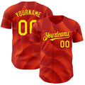 Custom Red-Light Yellow Spain Style Authentic Baseball Jersey