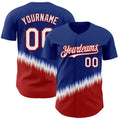 Custom Royal White-Red USA Style Authentic Baseball Jersey