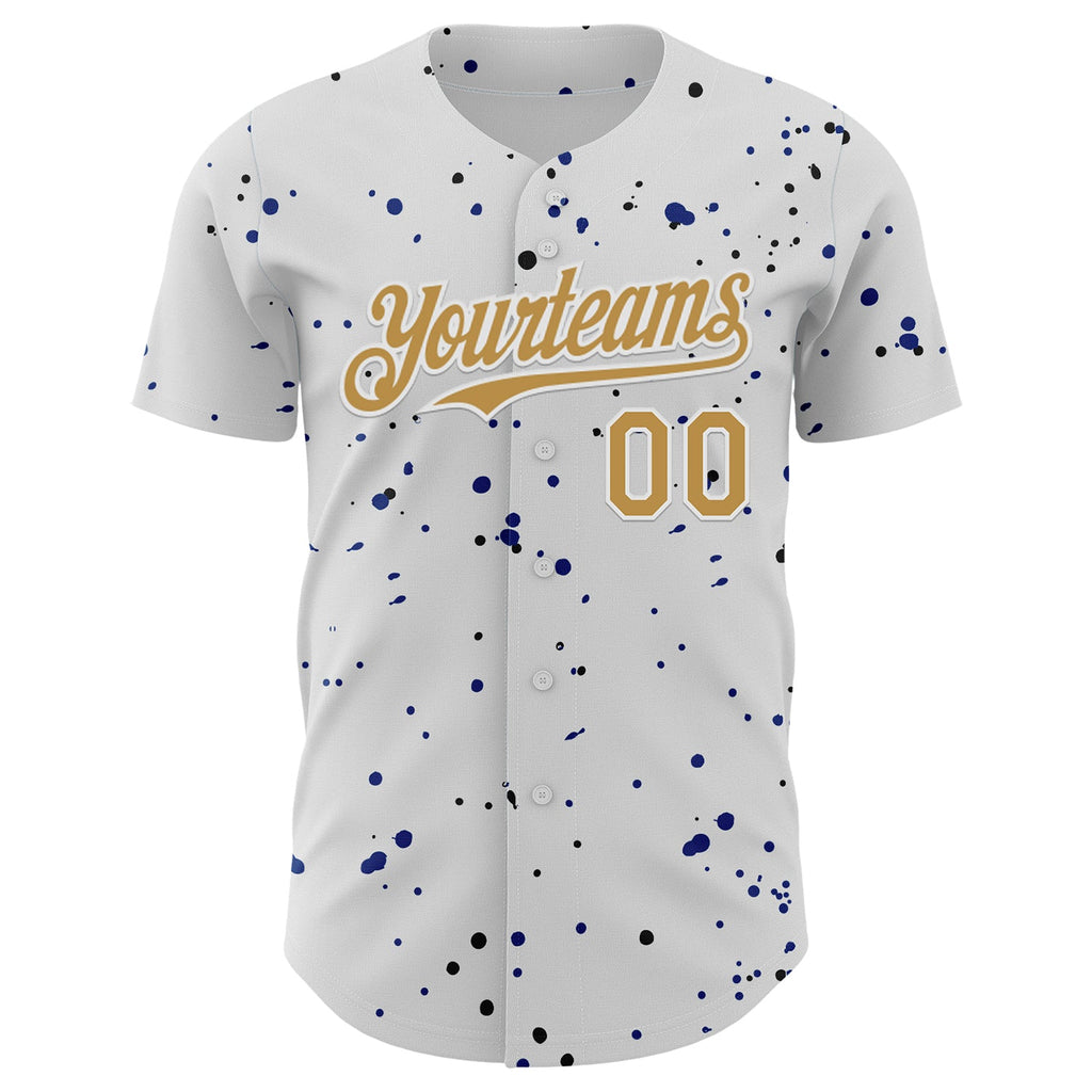 Custom White Old Gold Royal-Black USA Style Authentic Baseball Jersey