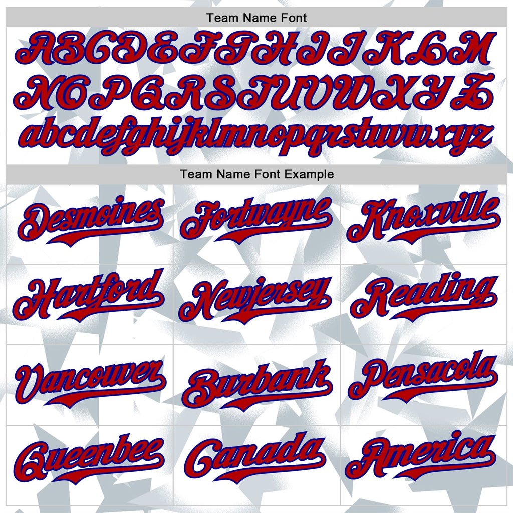 Custom White Red Silver-Navy USA Style Authentic Baseball Jersey