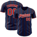 Custom Navy Red Blue-White USA Style Authentic Baseball Jersey