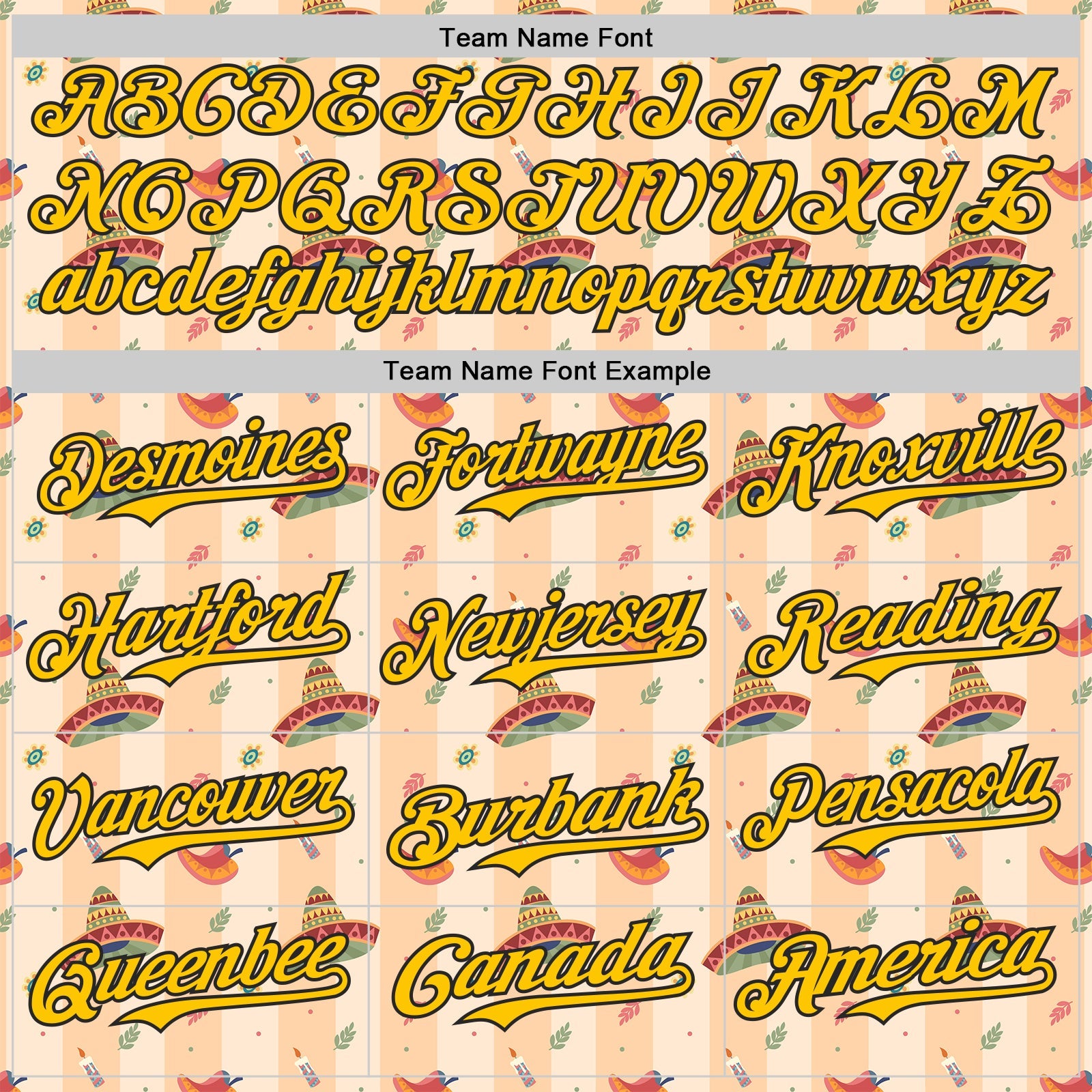 Custom Yellow-Black Cinco de Mayo Fiesta Mexican Sombrero Authentic Baseball Jersey