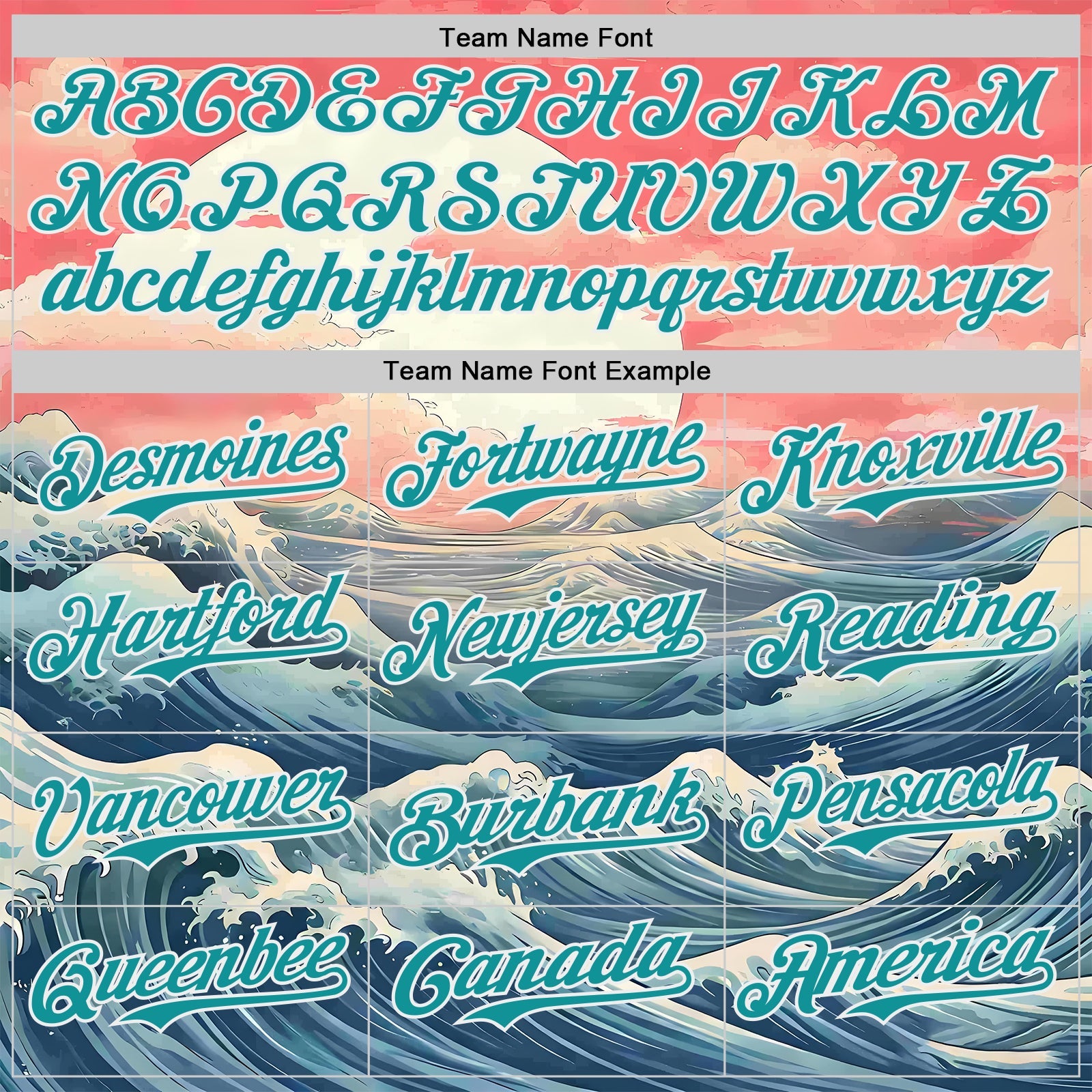 Custom Pink Teal-White Japanese Pastel Wave Authentic Baseball Jersey