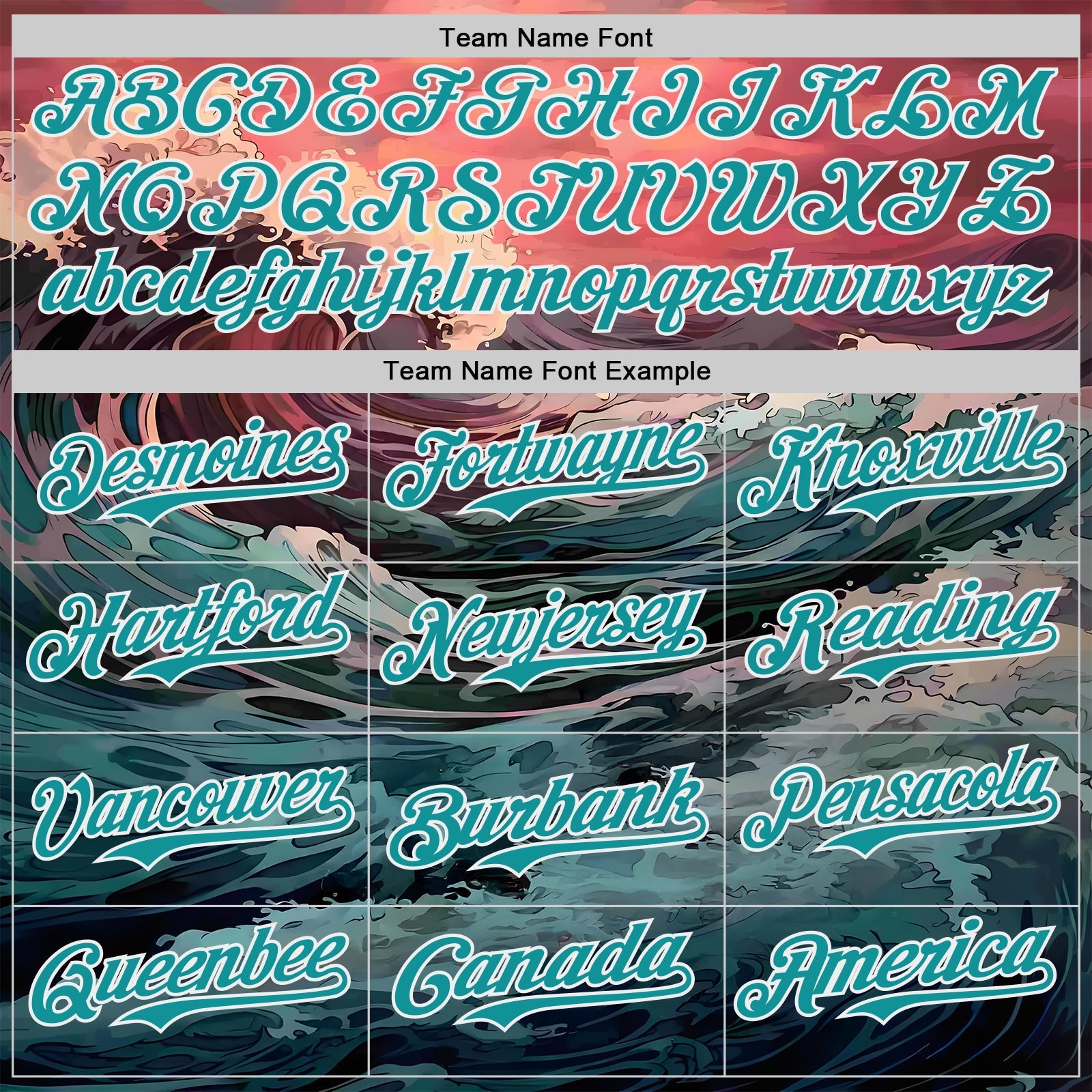 Custom Pink Teal-White Japanese Wave Authentic Baseball Jersey
