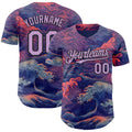 Custom Purple Light Purple-Black Japanese Wave Authentic Baseball Jersey