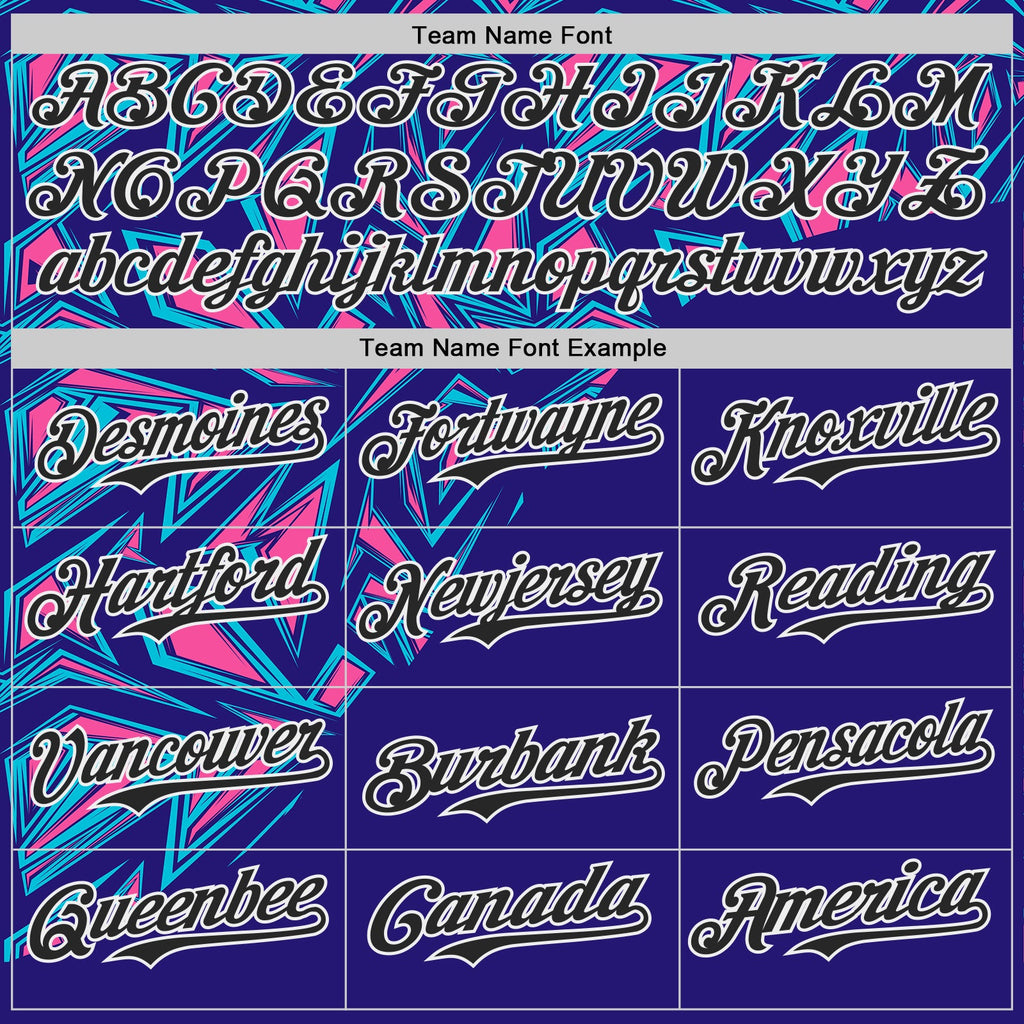 Custom Dark Purple Black-White Geometric Patchwork Asymmetry Authentic Baseball Jersey