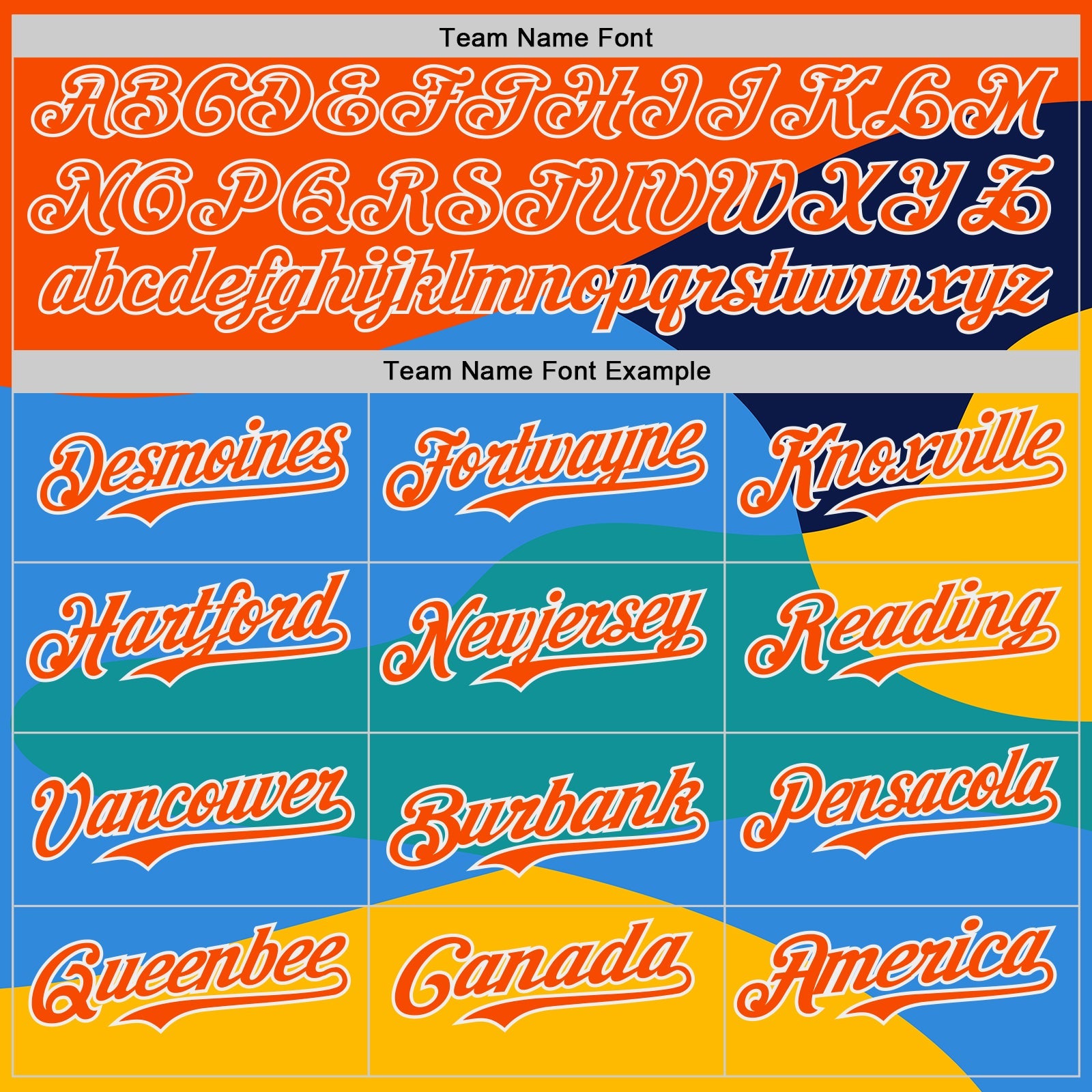 Custom Orange Blue Yellow-White Geometric Patchwork Asymmetry Wave Color Block Authentic Baseball Jersey