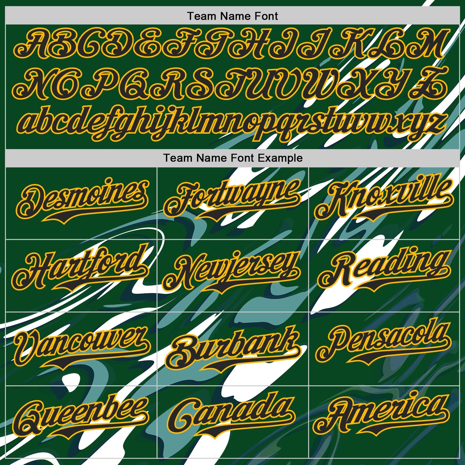 Custom Green Black-Gold Geometric Patchwork Asymmetry Fluid Swirl Authentic Baseball Jersey