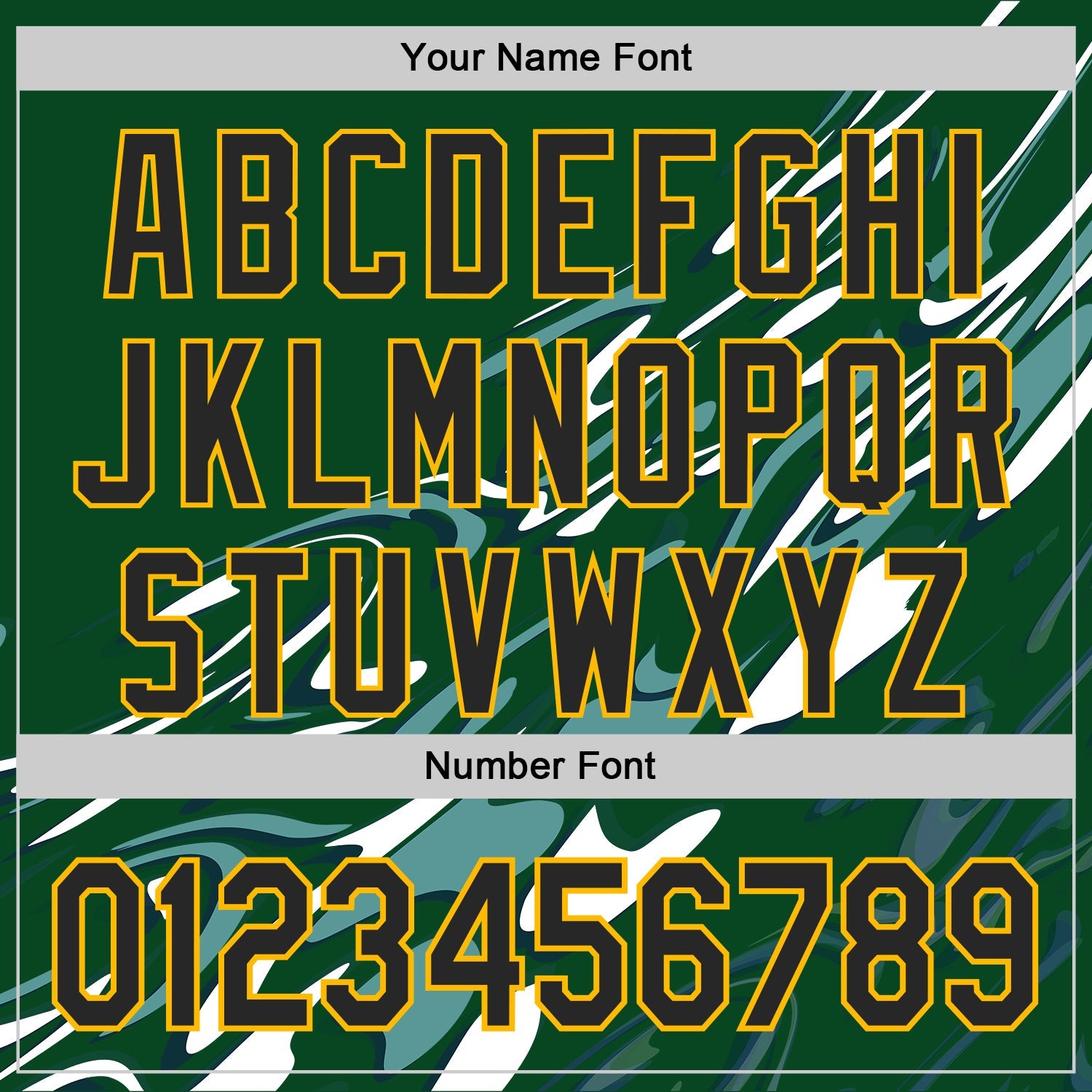Custom Green Black-Gold Geometric Patchwork Asymmetry Fluid Swirl Authentic Baseball Jersey