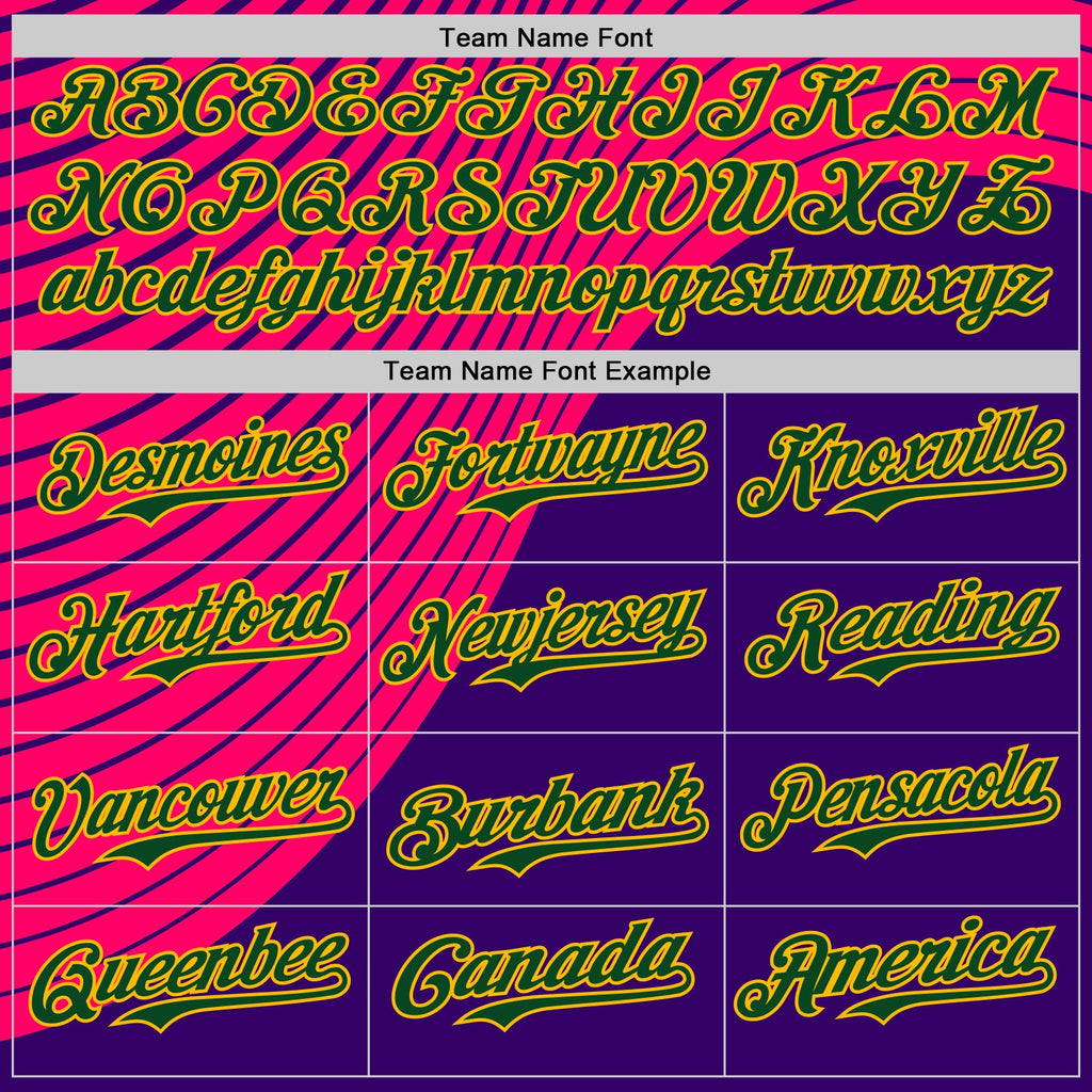 Custom Purple Green Hot Pink-Gold Geometric Patchwork Asymmetry Authentic Baseball Jersey