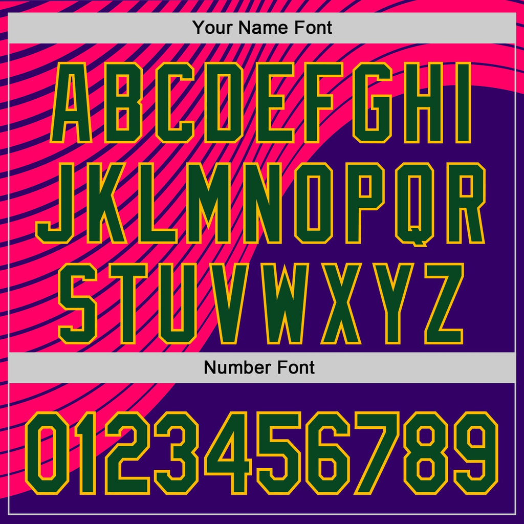 Custom Purple Green Hot Pink-Gold Geometric Patchwork Asymmetry Authentic Baseball Jersey