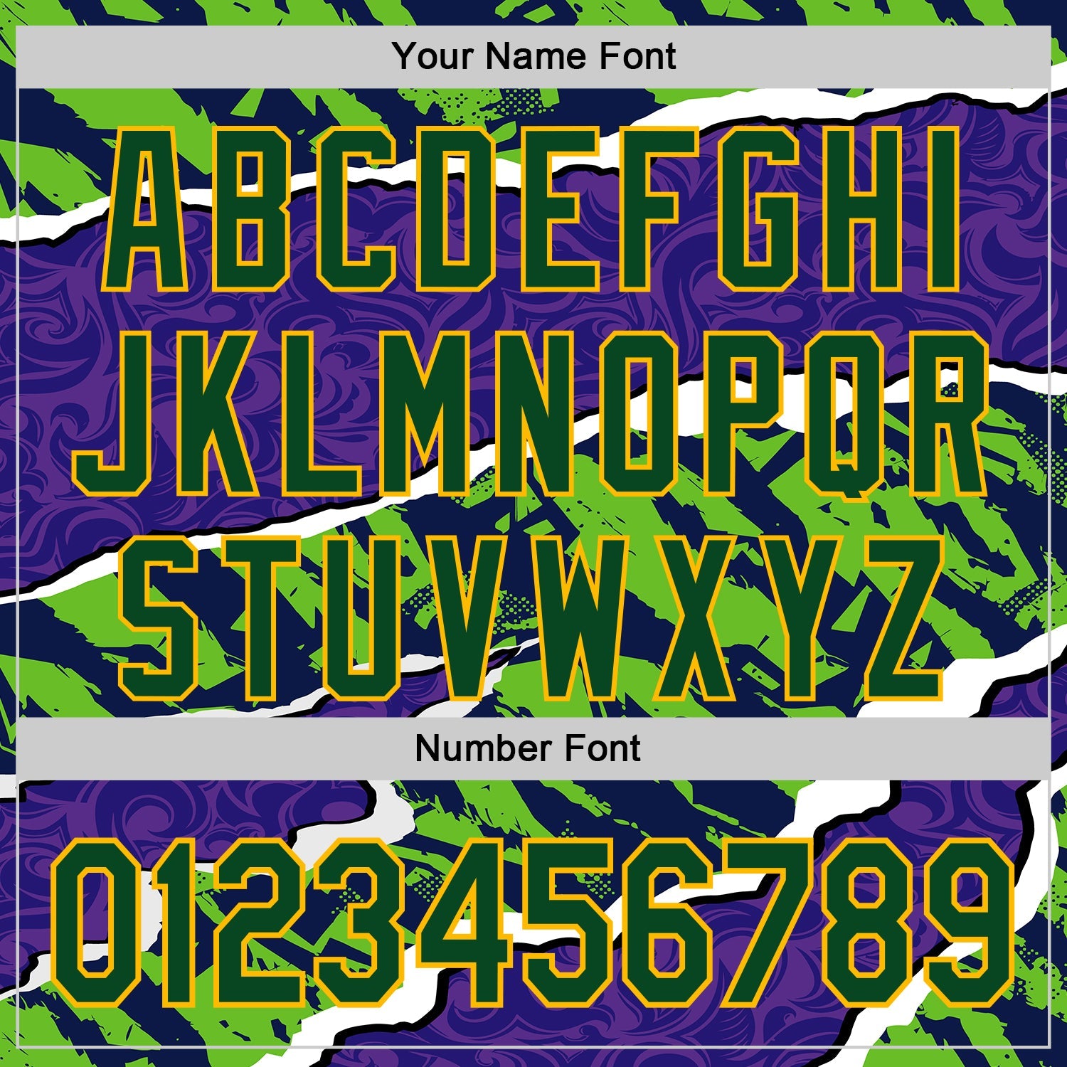 Custom Purple Green-Gold Geometric Patchwork Asymmetry Torn Authentic Baseball Jersey