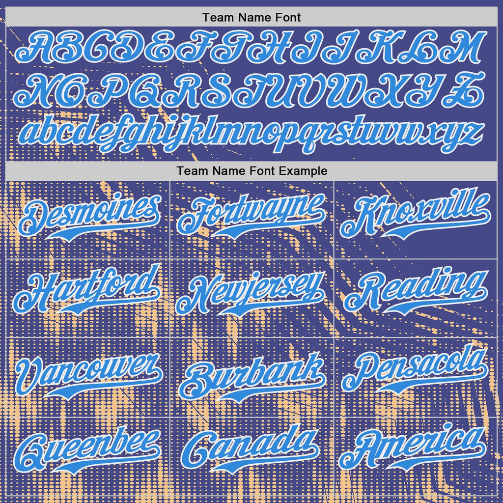 Custom Blue Electric Blue Cream-White Geometric Patchwork Asymmetry Authentic Baseball Jersey