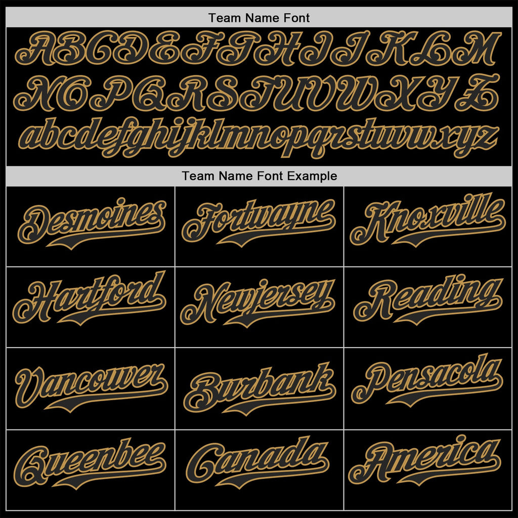 Custom Black-Old Gold USA Ouroboros Skull Authentic Baseball Jersey