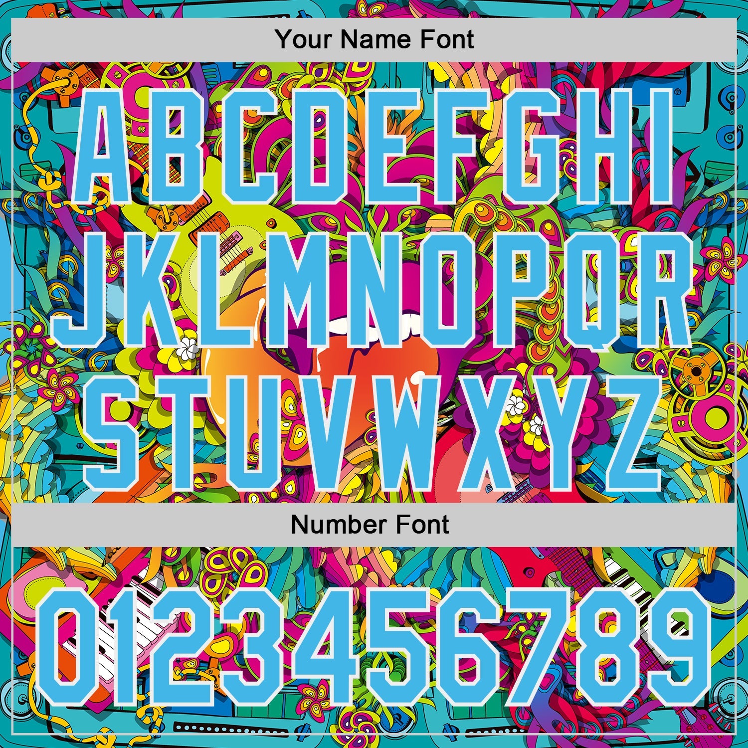 Custom Sky Blue-White Psychedelic Trippy Exotic Floral Authentic Baseball Jersey