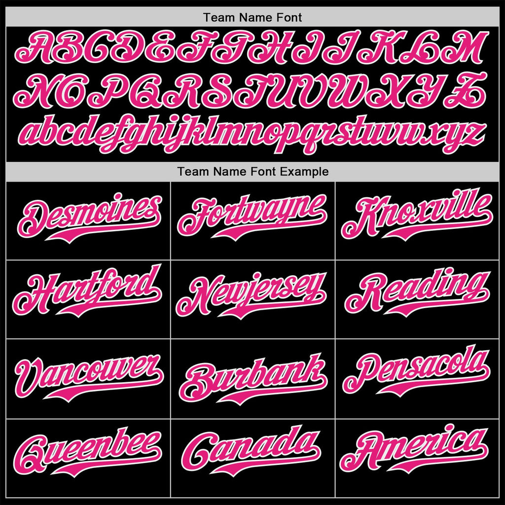 Custom Black Hot Pink-White Psychedelic Trippy Cyber Y2K Emo Goth Anime Authentic Baseball Jersey